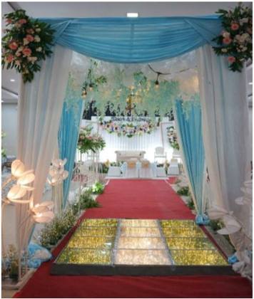 Gazebo Kotak & Standing Flowers Silver