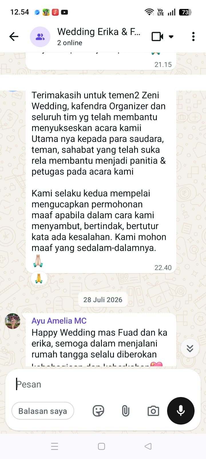 Testimoni klien Zeny Catering 2